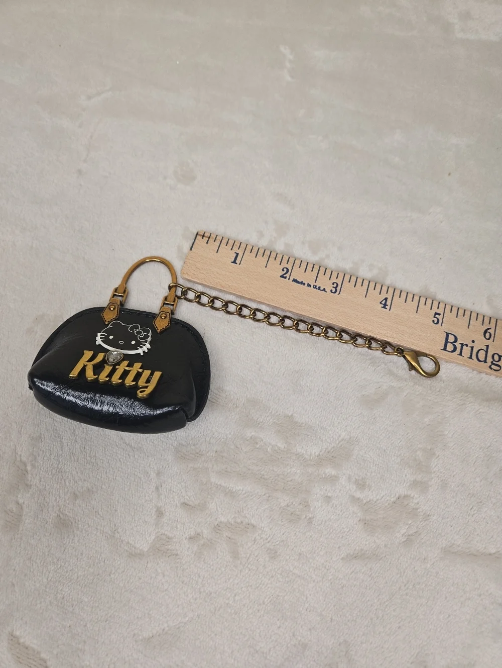 Hello Kitty Mini Black Patent Handbag Keychain